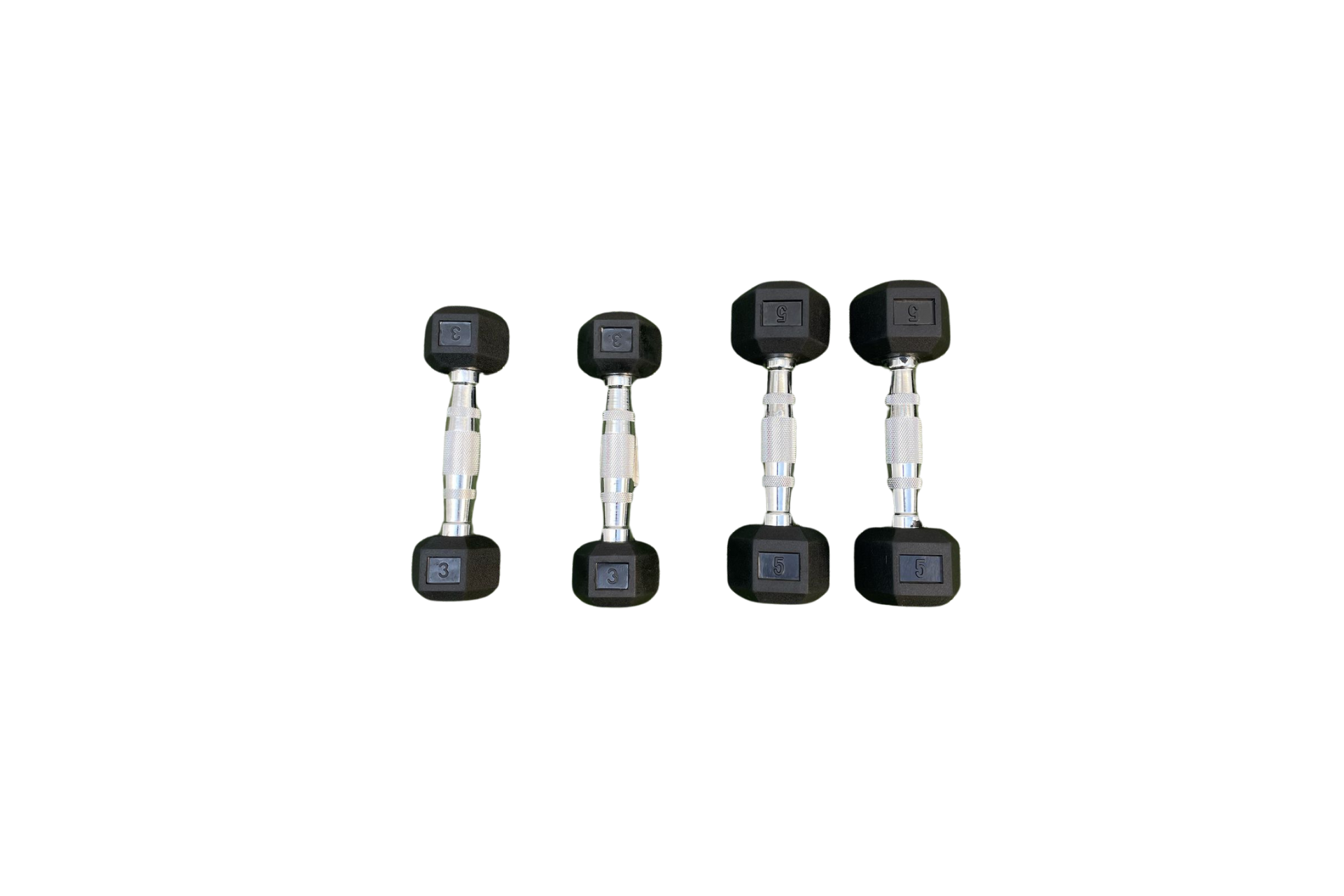 Juego de 2 Pares de Mancuernas Hexagonales de 3 y 5 Libras