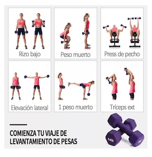 Foto 5 | Mancuerna Pesa Ejercicio 3 Kg Kit Fitness Yoga Gym, Belug Morado