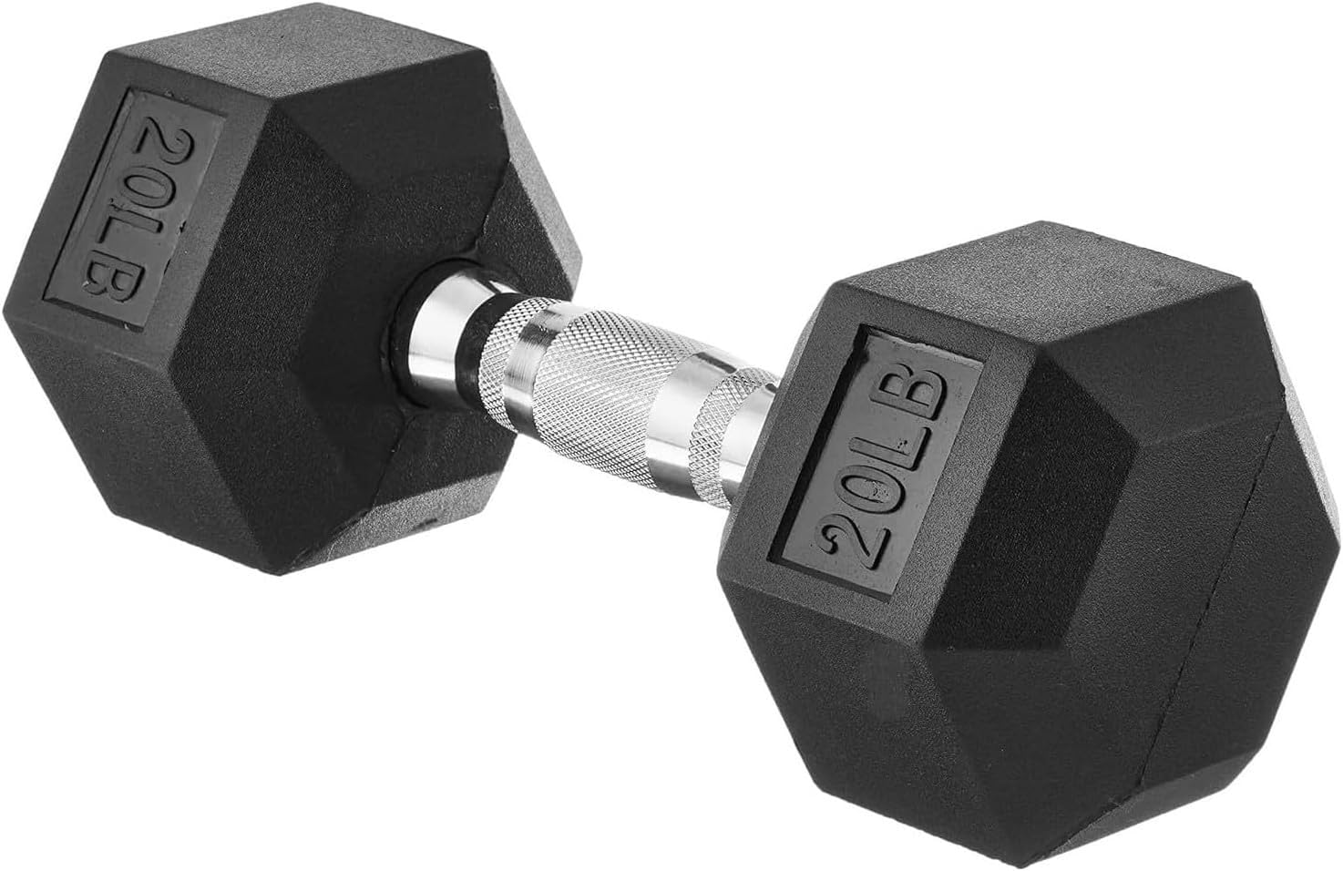 Foto 2 pulgar | Mancuerna Amazon Basics De Goma Hexagonal De 9,07 Kg, Color Negro - Venta Internacional.