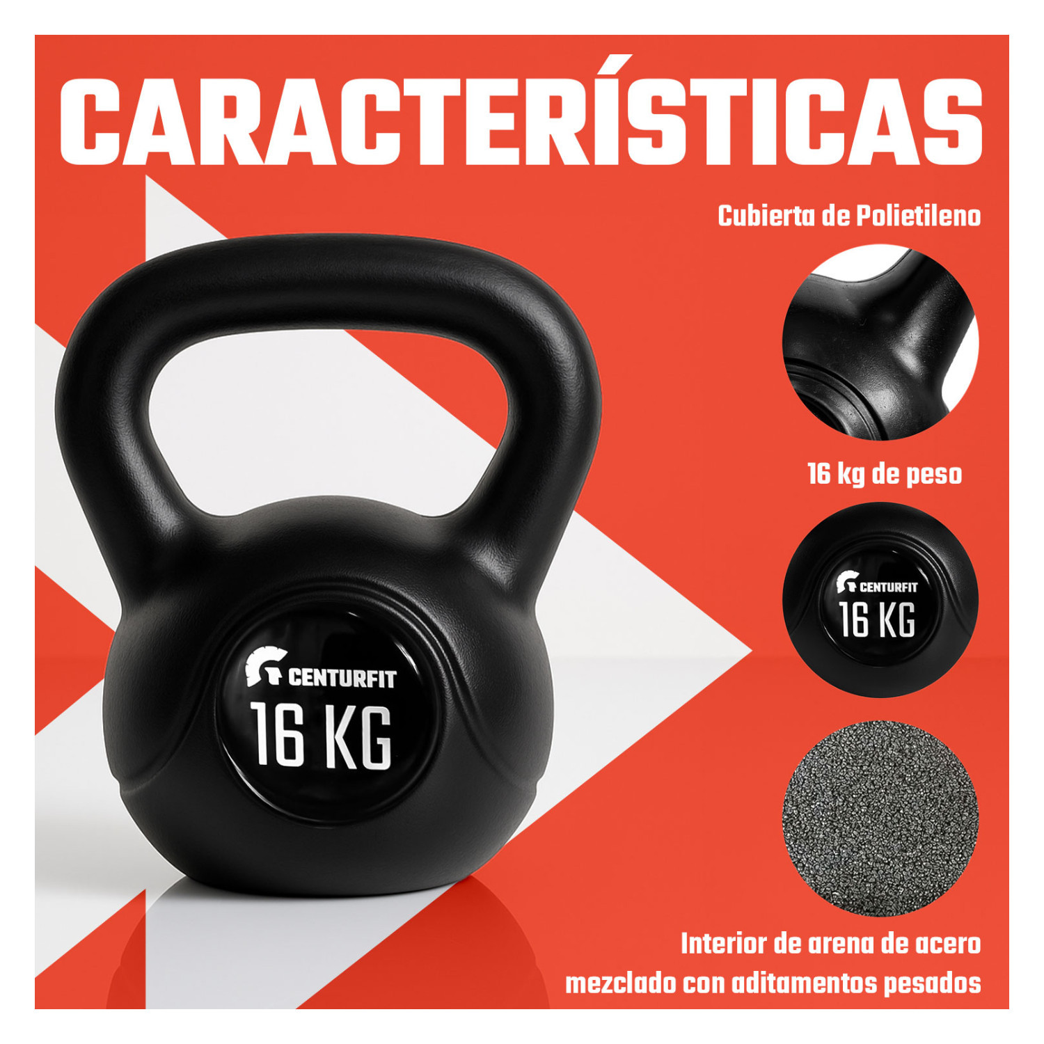Foto 3 pulgar | Pesa Rusa Kettlebell 16kg 35lb Cross Fitness Gimnasio Centurfit