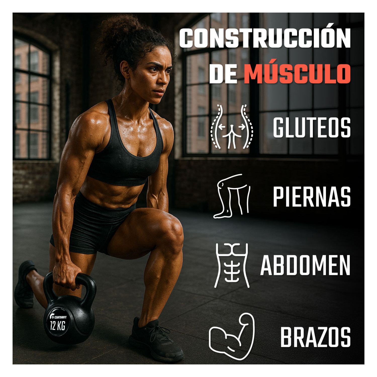 Foto 4 pulgar | Pesa Rusa Kettlebell 12kg 26.5lb Cross Fitness Gimnasio Centurfit