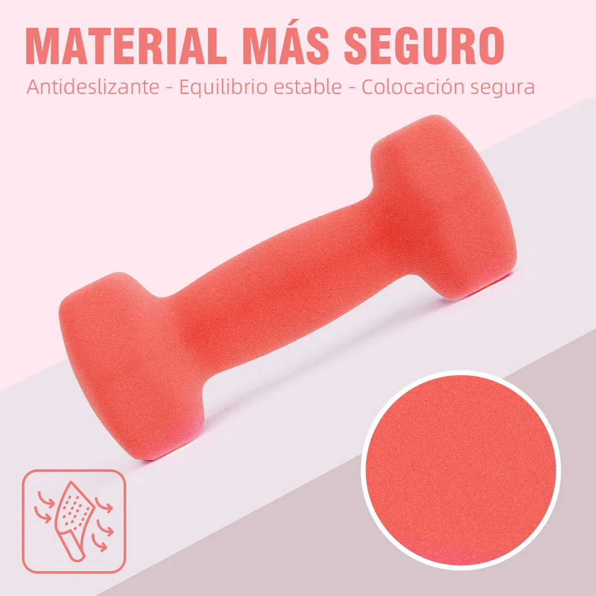 Foto 4 pulgar | Par Mancuernas 2 Kilos Para Ejercicio Eo Safe Imports Esi-19962 Rojo
