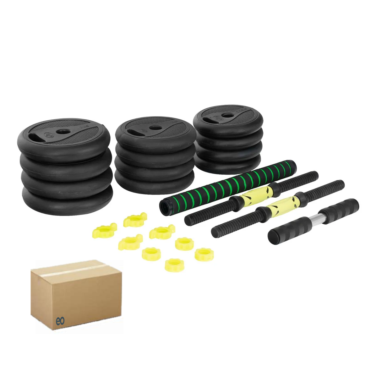 Foto 4 pulgar | Set Mancuernas Barra Recta Pesas Eo Safe Imports Esi-19969 Negro