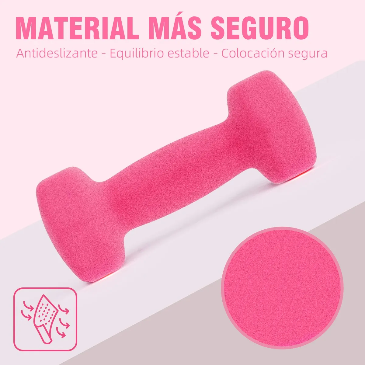 Foto 2 | Par Mancuernas 2 Kilos Para Ejercicio Eo Safe Imports Esi-19963 Rosa