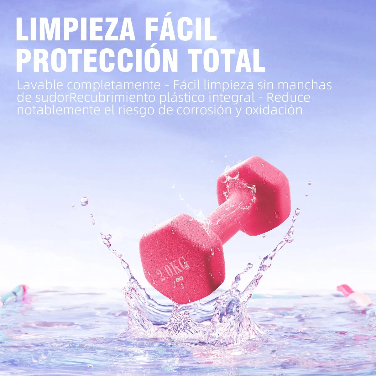 Foto 4 pulgar | Par Mancuernas 2 Kilos Para Ejercicio Eo Safe Imports Esi-19963 Rosa