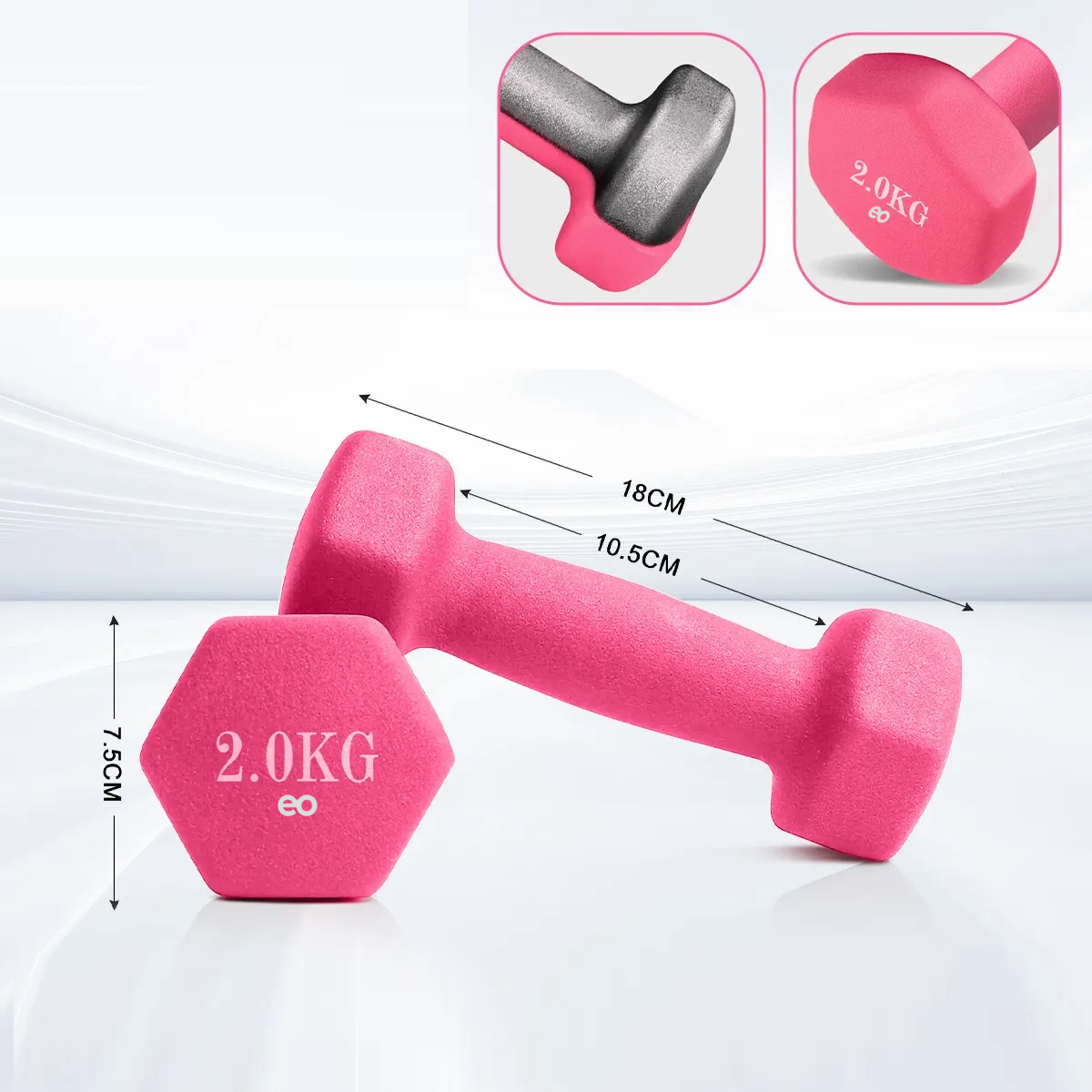 Foto 4 | Par Mancuernas 2 Kilos Para Ejercicio Eo Safe Imports Esi-19963 Rosa
