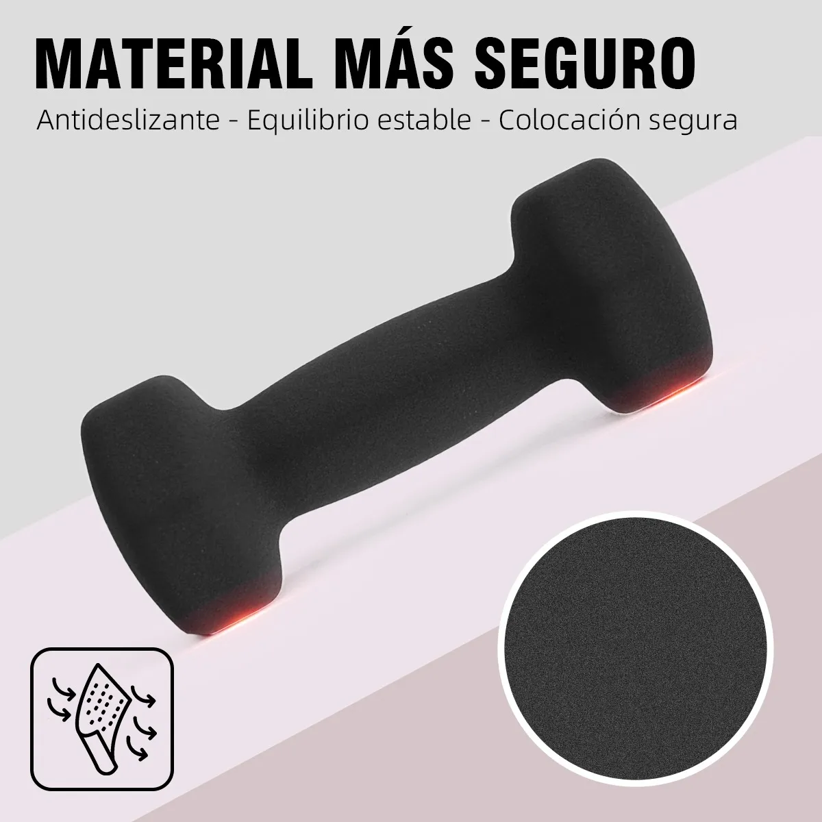 Foto 4 pulgar | Par Mancuernas 2 Kilos Para Ejercicio Eo Safe Imports Esi-19961 Negro