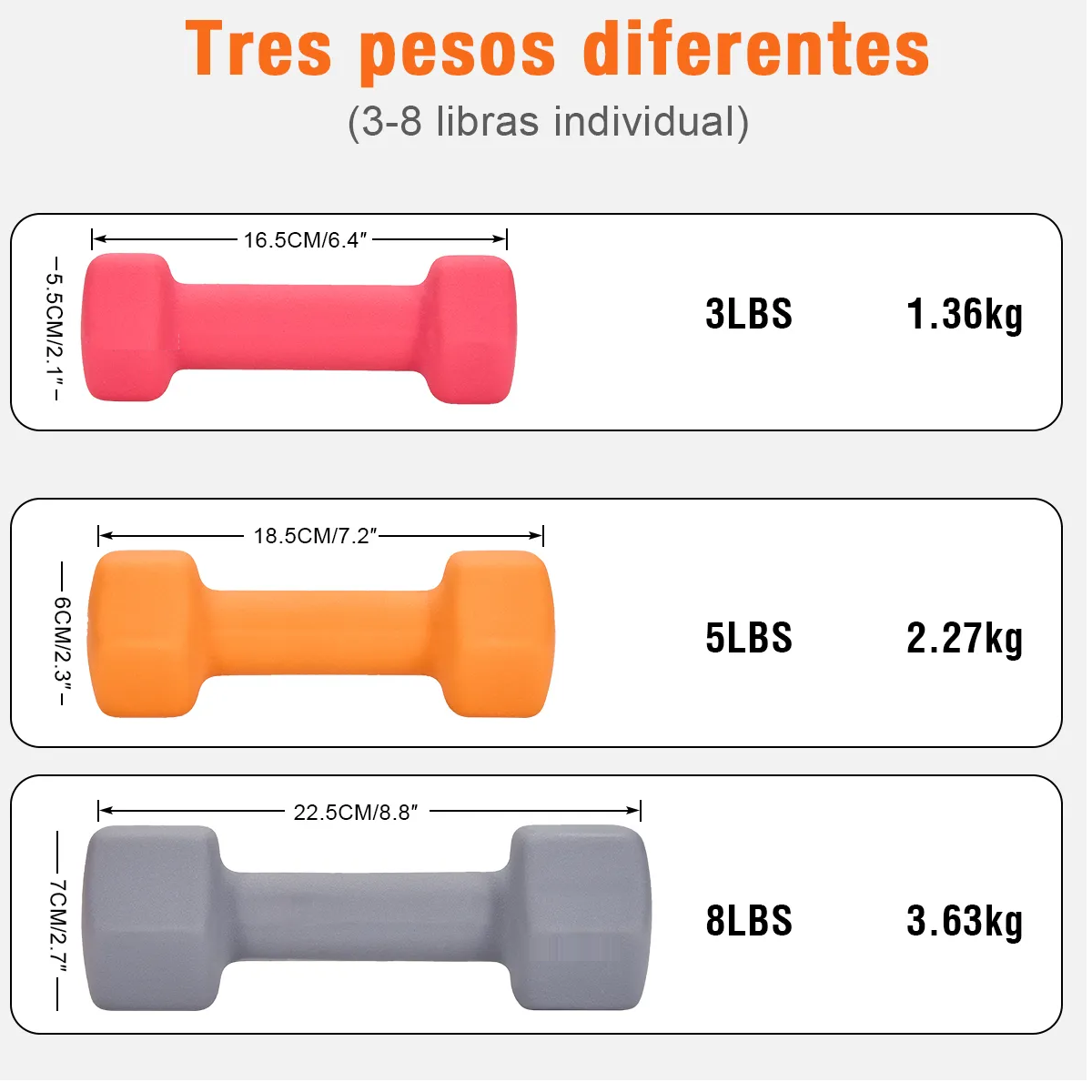 Foto 3 pulgar | Set De Mancuernas Con Soporte Eo Safe Imports Esi-19965 Color Multicolor