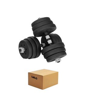 Foto 1 | Set Mancuernas Altera Barra Ajustable 20kg Total Pesas Disco Lab.g Negro