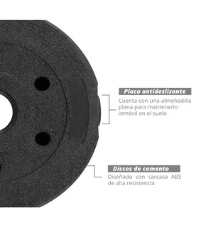 Foto 4 | Set Mancuernas Altera Barra Ajustable 20kg Total Pesas Disco Lab.g Negro