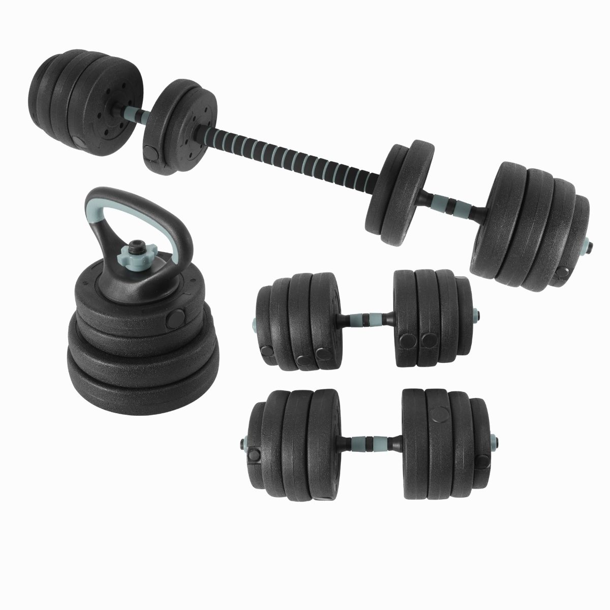 Foto 2 pulgar | Set De Mancuernas Bywell Multifuncional Y Ajustables De 40kg Negro