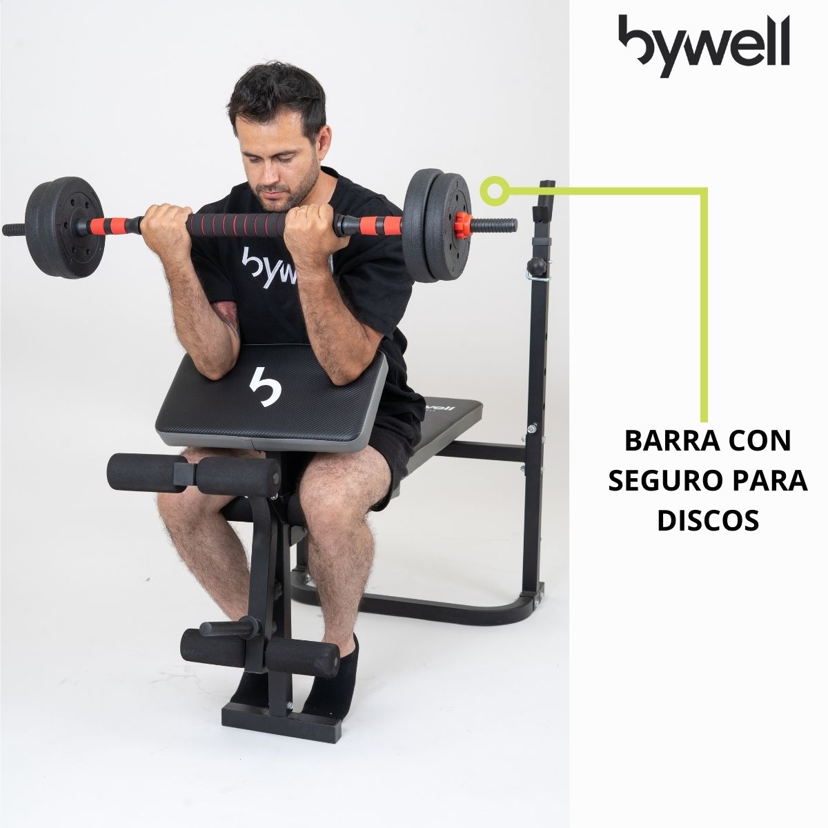 Foto 6 pulgar | Set De Mancuernas Bywell Multifuncional Y Ajustables De 40kg Negro