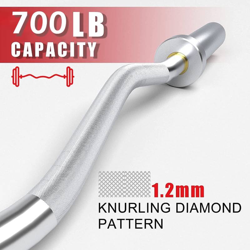 Foto 2 | Barra De Entrenamiento Tipo Curl Z Mdfitness Olimpica 2''-5 Cm Cromada 120 Cm 700 lb
