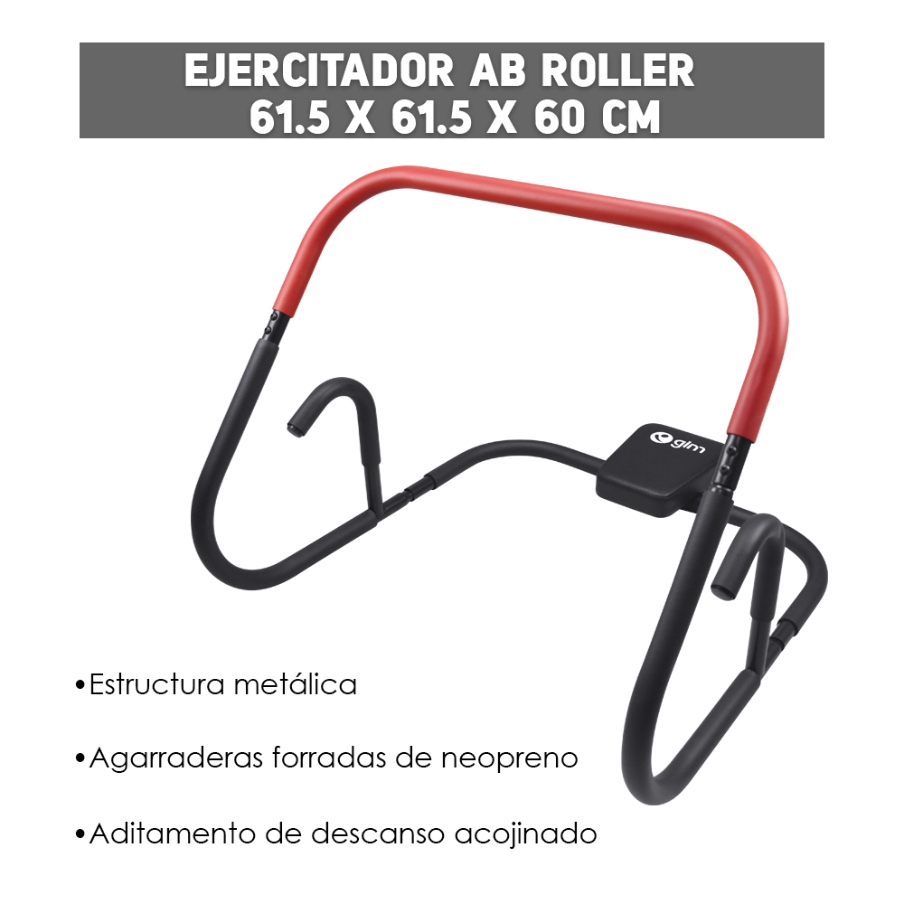 Foto 9 pulgar | Ejercitador Ab Roller 61.5x61.5x60cm Estructura Metálica Agarraderas Forradas De Neopreno Gim Color Negro