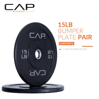Foto 2 | Juego de Paragolpes Olímpicos Cap Barbell Budget 15 Libras Par Negro - Venta Internacional