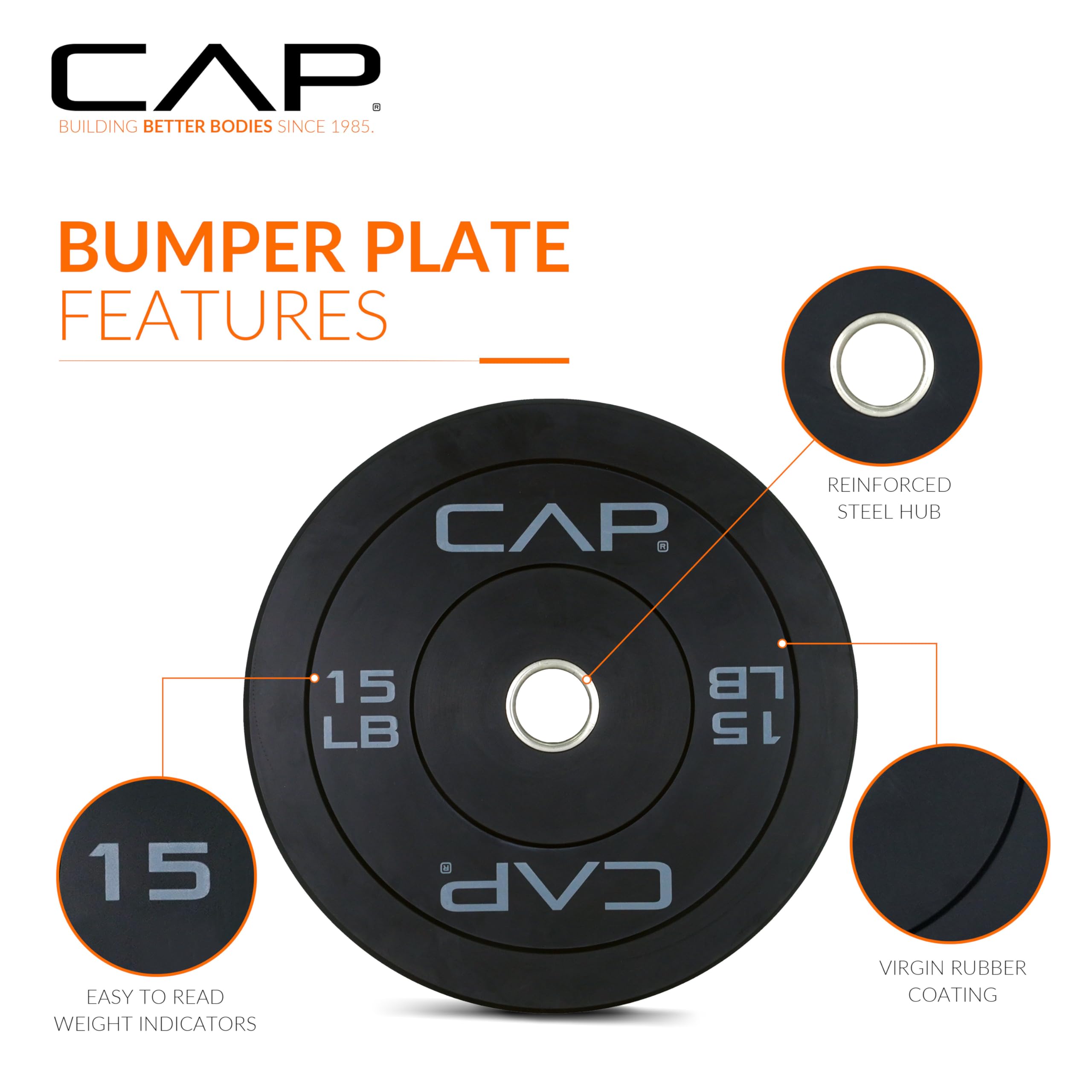 Foto 4 pulgar | Juego de Paragolpes Olímpicos Cap Barbell Budget 15 Libras Par Negro - Venta Internacional