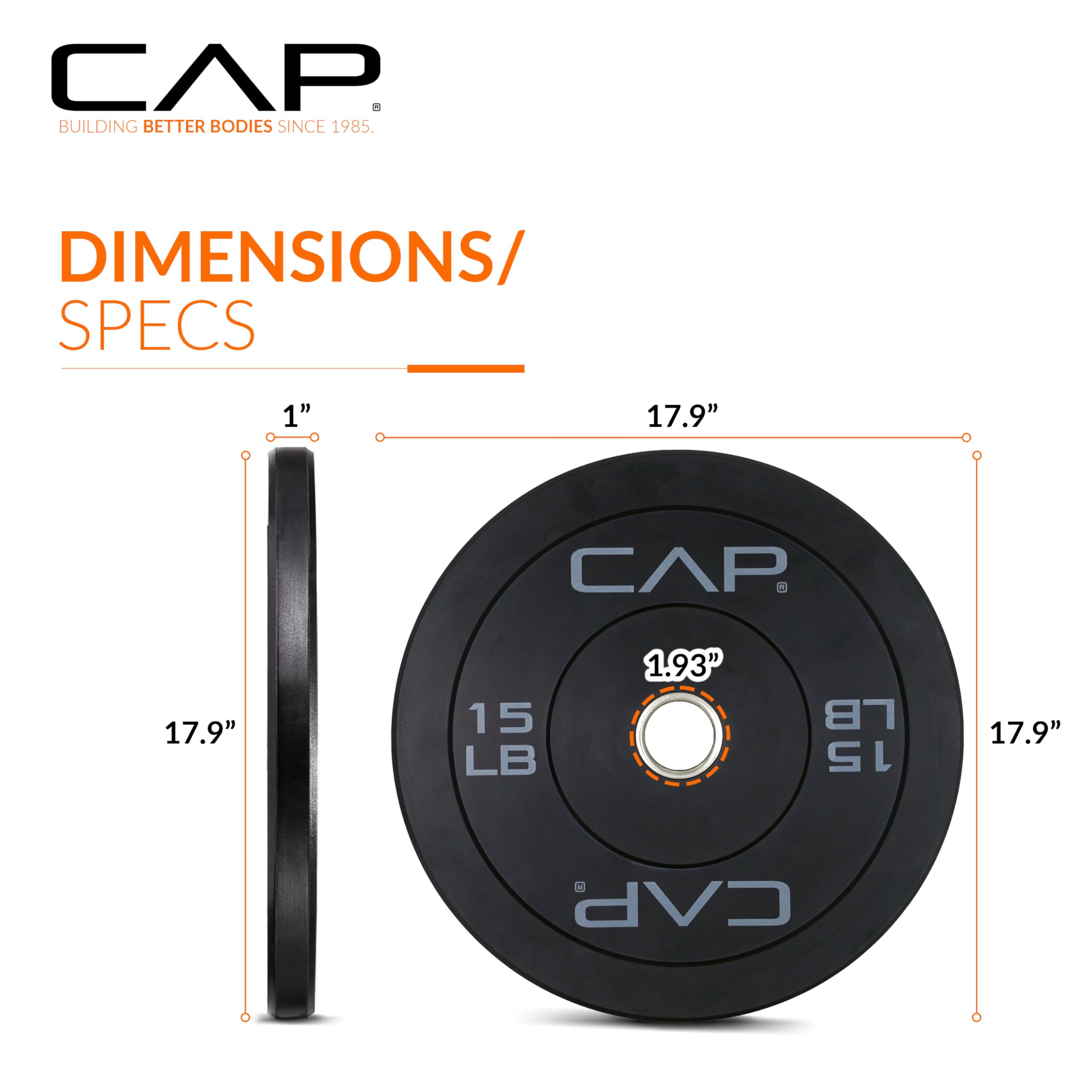 Foto 5 pulgar | Juego de Paragolpes Olímpicos Cap Barbell Budget 15 Libras Par Negro - Venta Internacional