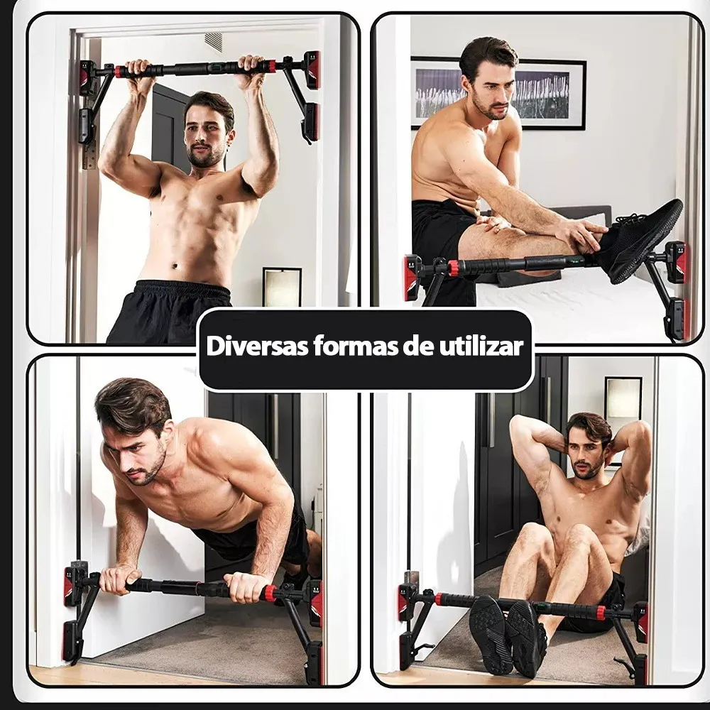 Foto 5 | Barra Dominada Lab.g De Puerta Pared Ajustable Abdominal Gym Casa Negro Rojo