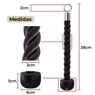 Foto 5 | Cuerda para Tríceps Sencilla Polea de Un Solo Mango Negra
