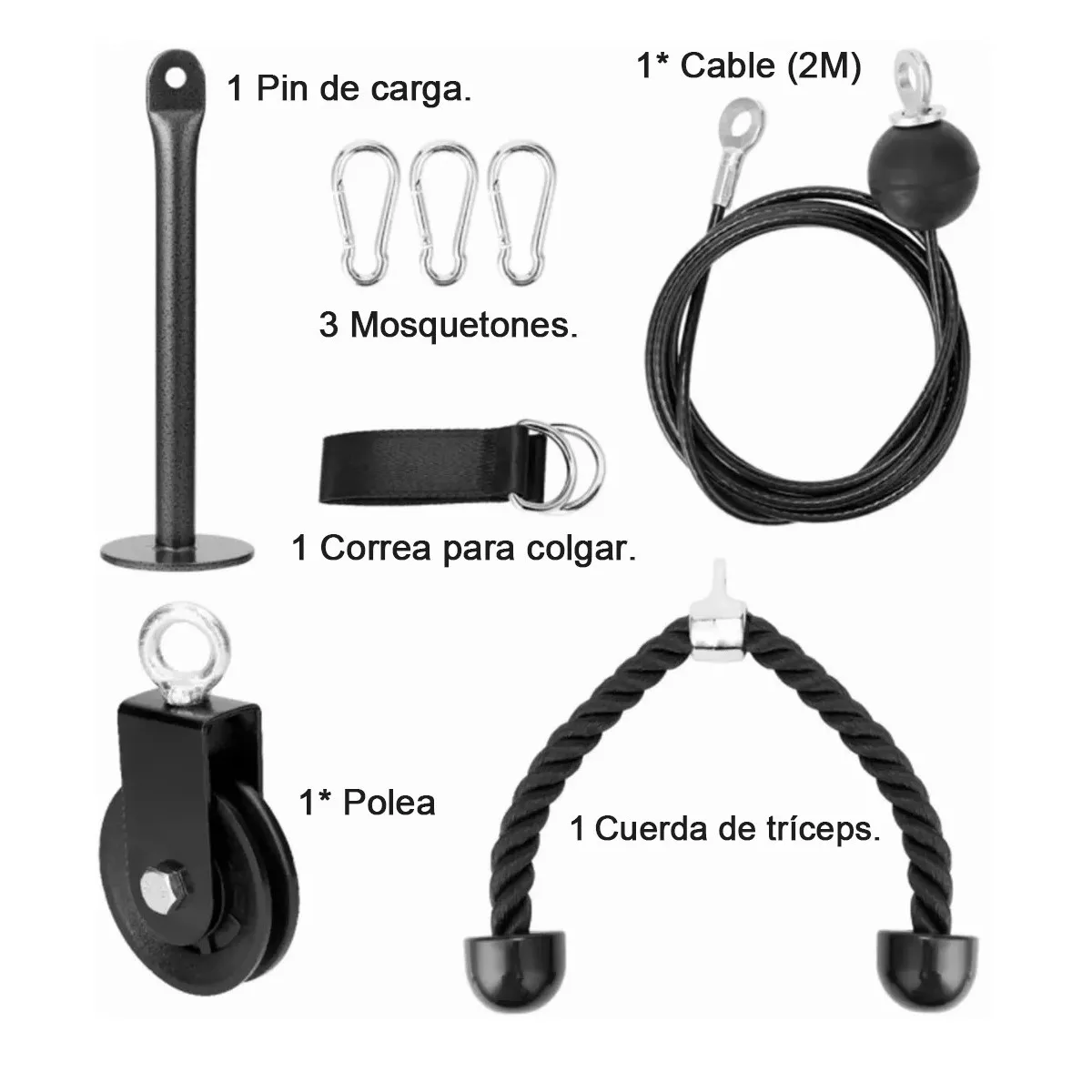 Foto 4 pulgar | Sistema de Cable con Polea Eo Safe Imports Esi-6968 para Entrenamiento 10 Piezas Multicolor