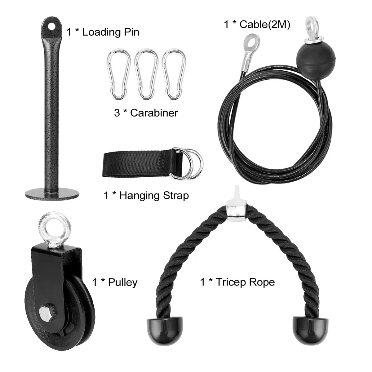 Foto 4 pulgar | Sistema de Cable con Polea Eo Safe Imports Esi-6966 para Máquina de Ejercicios Multicolor 3 Piezas