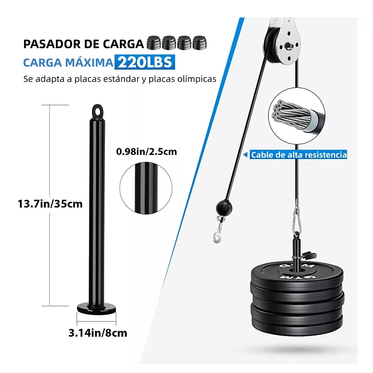 Foto 4 pulgar | Gimnasio Polea Eo Safe Imports Esi-6964 Cable Brazo Biceps Triceps 16 Piezas Multicolor