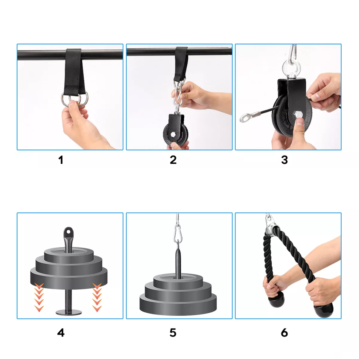 Foto 4 pulgar | Sistema se Cable con Polea para Máquina de Ejercicios Belug