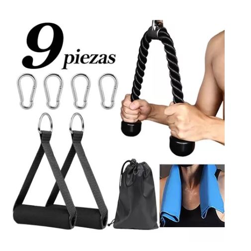 Foto 3 pulgar | Kit Cuerda De Entrenamiento De Tríceps, 9pcs