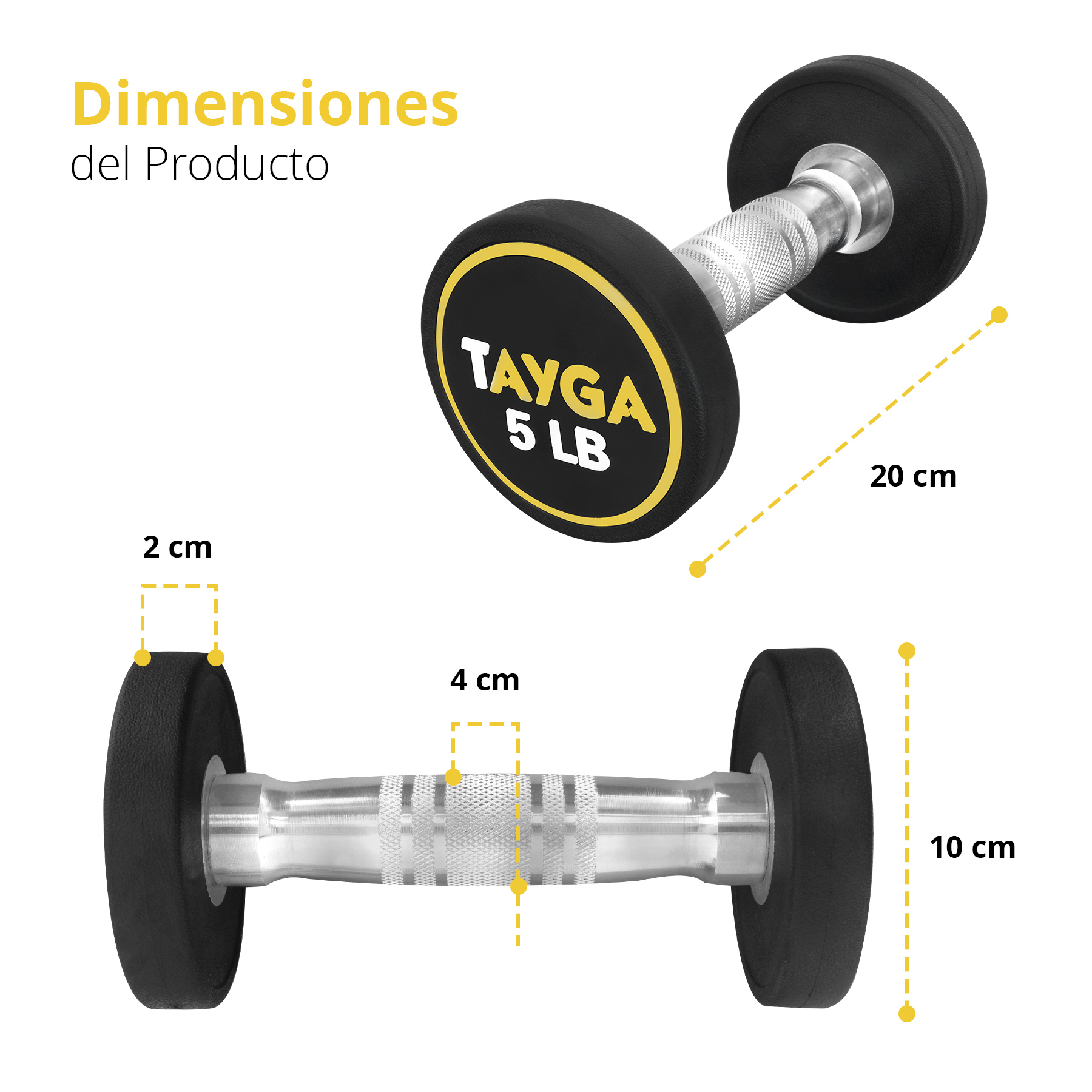 Foto 2 | Par de Mancuernas Redondas de Acero y Caucho Tayga 5 Lb