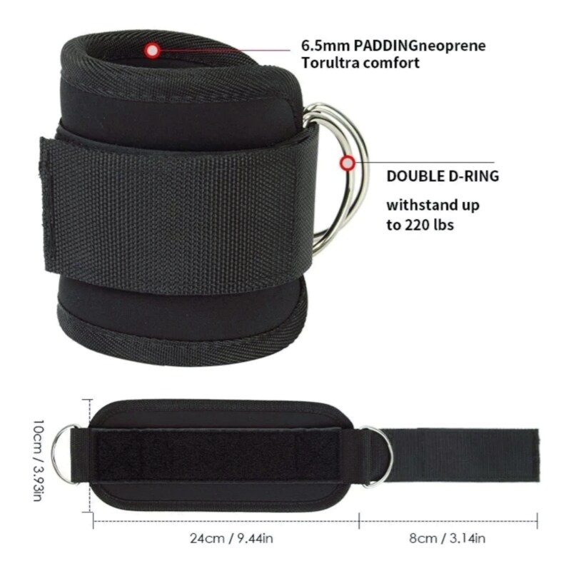 Tobillera Para Gimnasio, Doble Argolla, Con Polea Baja - Venta Internacional. $526
