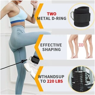 Foto 3 | Tobillera Para Gimnasio, Doble Argolla, Con Polea Baja - Venta Internacional.