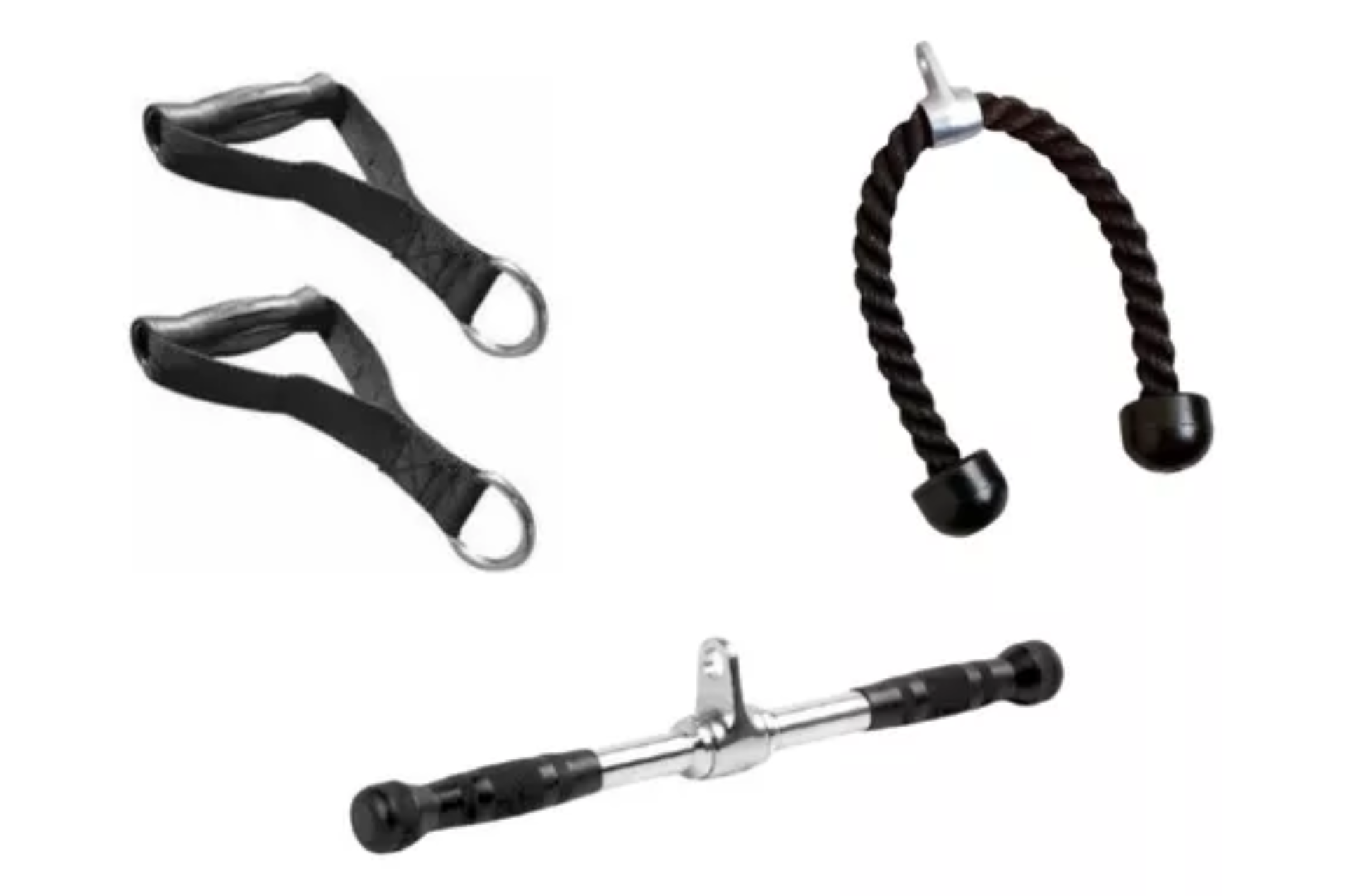 Foto 1 | Set De Cuerda Para Triceps, Agarraderas Tipo D  Y Maneral Recto Corto Con Recubrimiento
