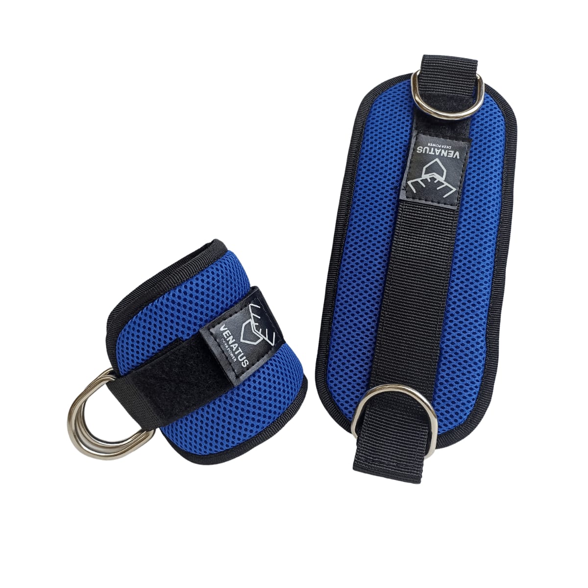 Par de Grilletes Venatus Tobillo Gym para Polea Doble Argolla Reforzada Sport Color Azul