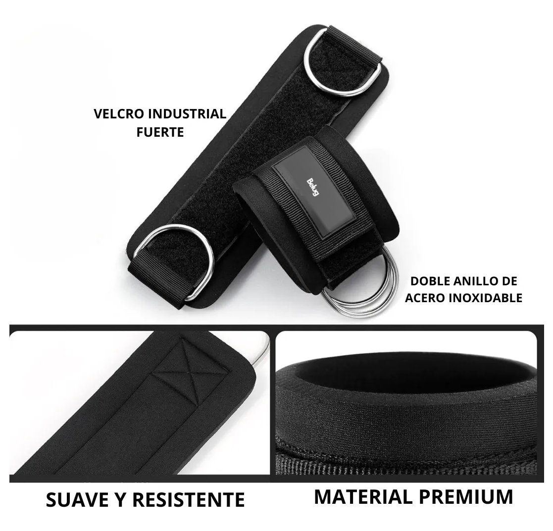 Foto 3 pulgar | Par De Grilletes Belug Sportisimo Correas Para Tobillo Gym Gluteo Negro