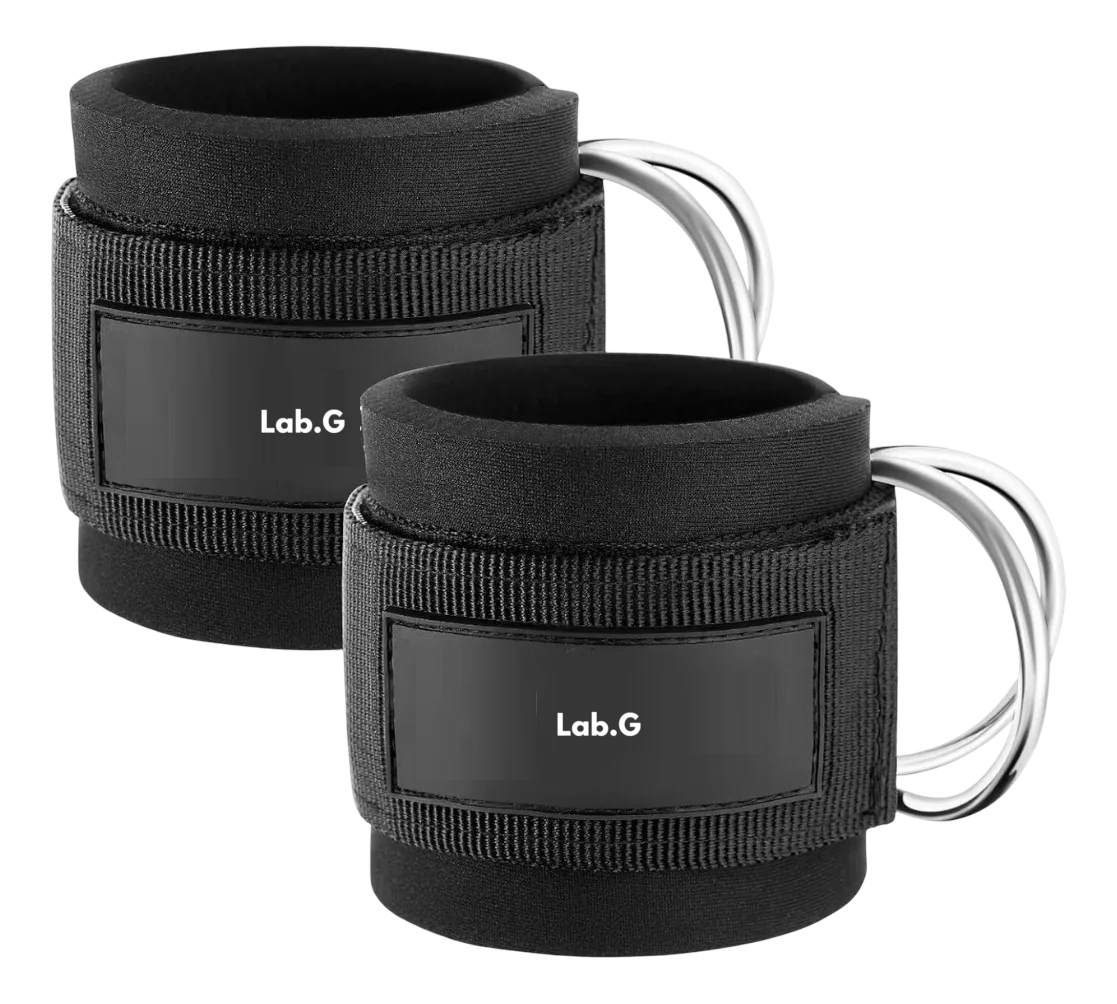 Par De Grilletes Lab.g Sportisimo Correas Para Tobillo Gym Gluteo Negro
