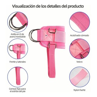 Foto 3 | Grilletes Gym Mujer Muñequeras Pesas Para Tobillos 2pz Eo Safe Imports Esi-19941 Rosa