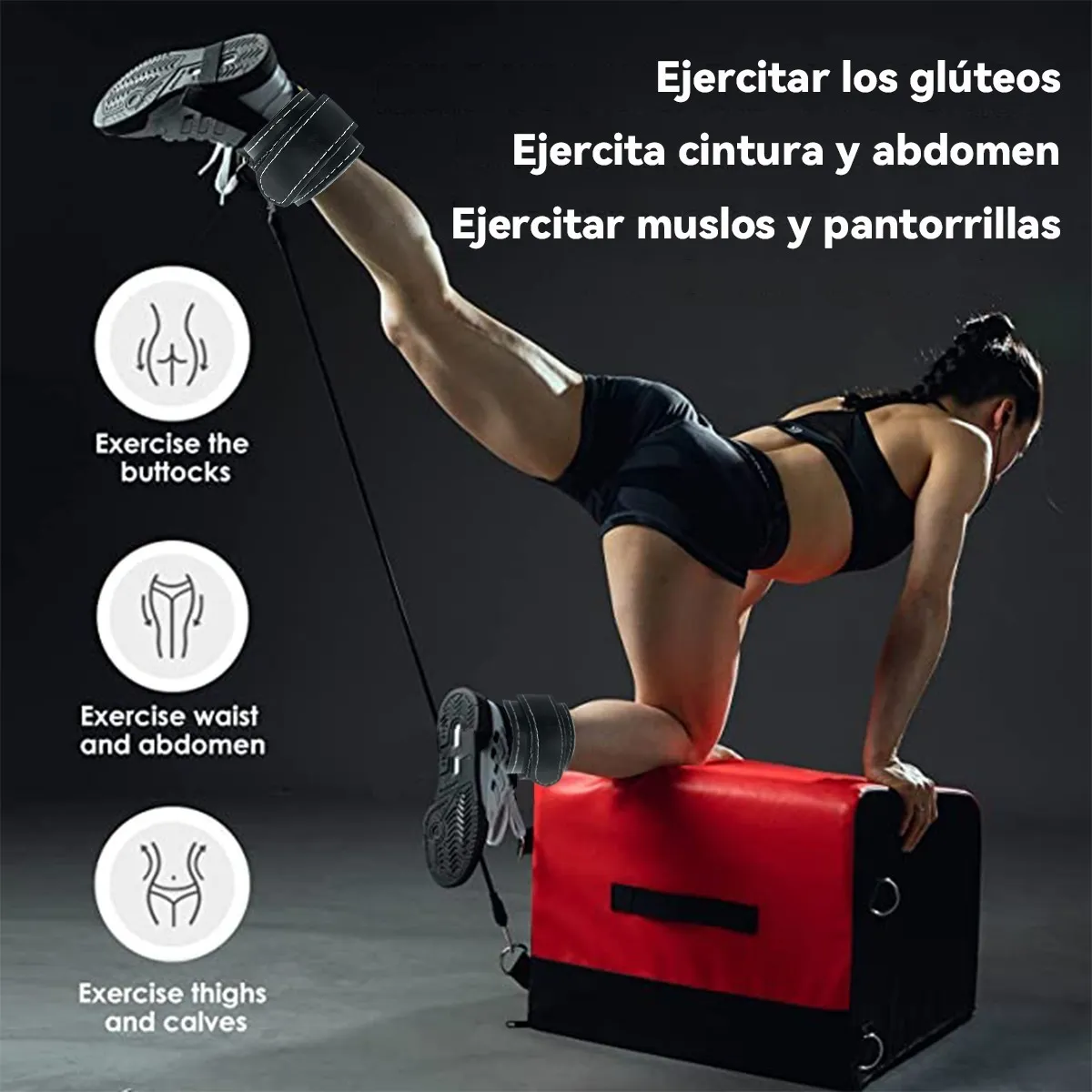 Foto 3 | Par De Grilletes Correas Para Tobillo Gym Eo Safe Imports Esi-19943 Negro