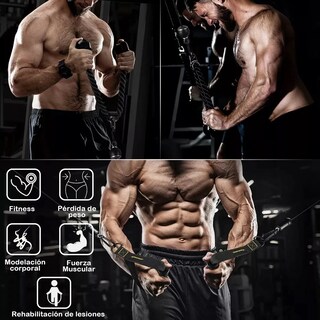 Foto 3 | Agarres Para Gym Con Polea Para Brazo Biceps Triceps Fitness Eo Safe Imports Esi-19942 Negro