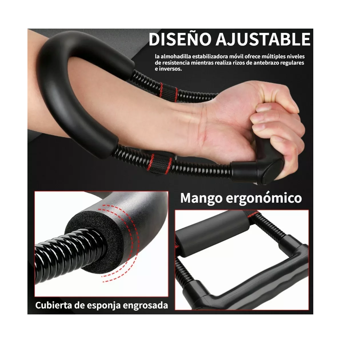 Foto 4 pulgar | Ejercitador de Dedos/Mano/Muñeca/Antebrazo Eo Safe Imports ESI-7437 color Negro 11 Piezas