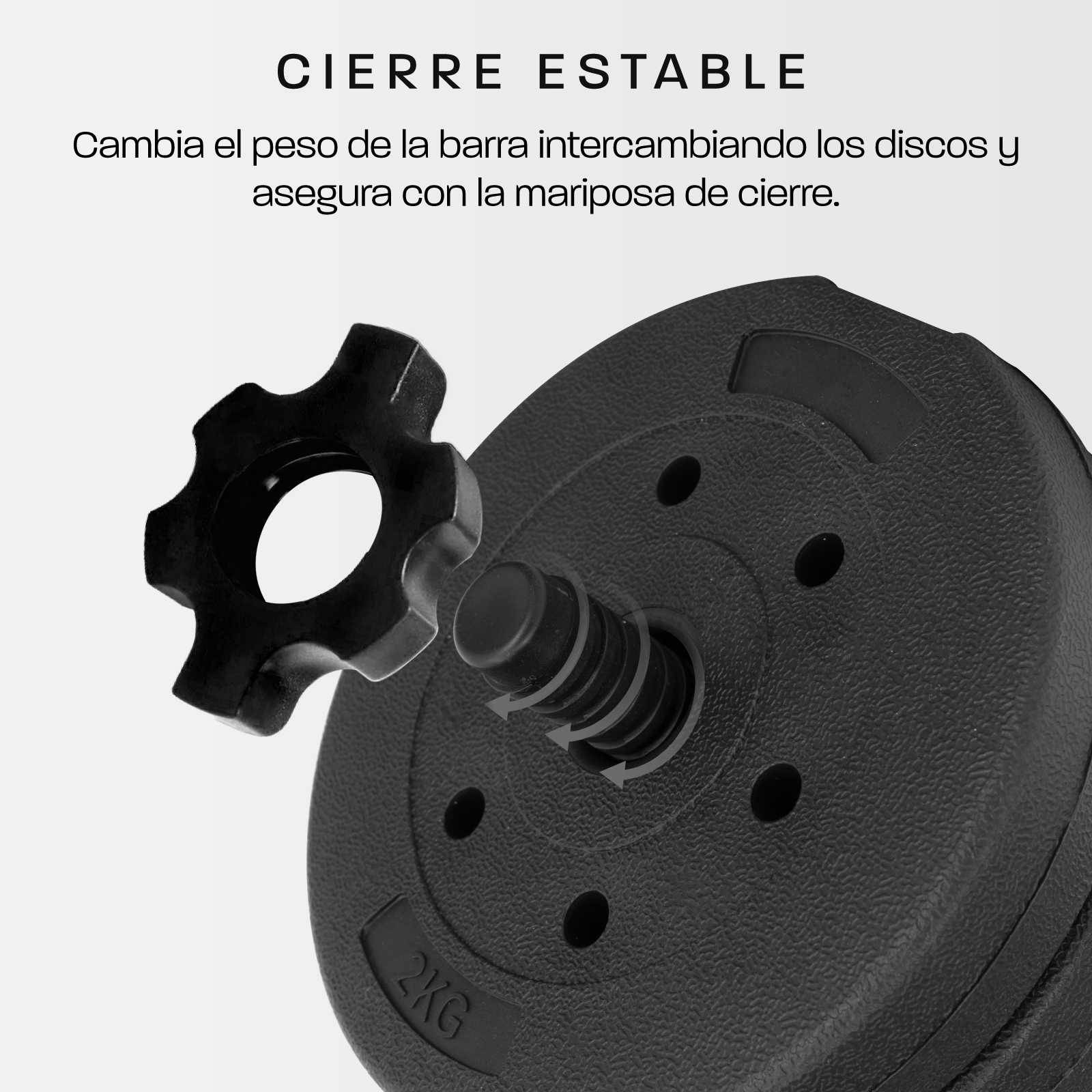 Foto 3 | Set Mancuernas Altera Discos Ajustables + Pesa Rusa 15 kg color Negro