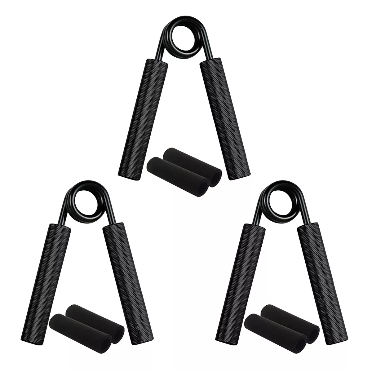 Kit 3pc Ejercitador de Dedos Fortalecedor 15/20/25 Eo Safe Imports Esi-11838 Negro