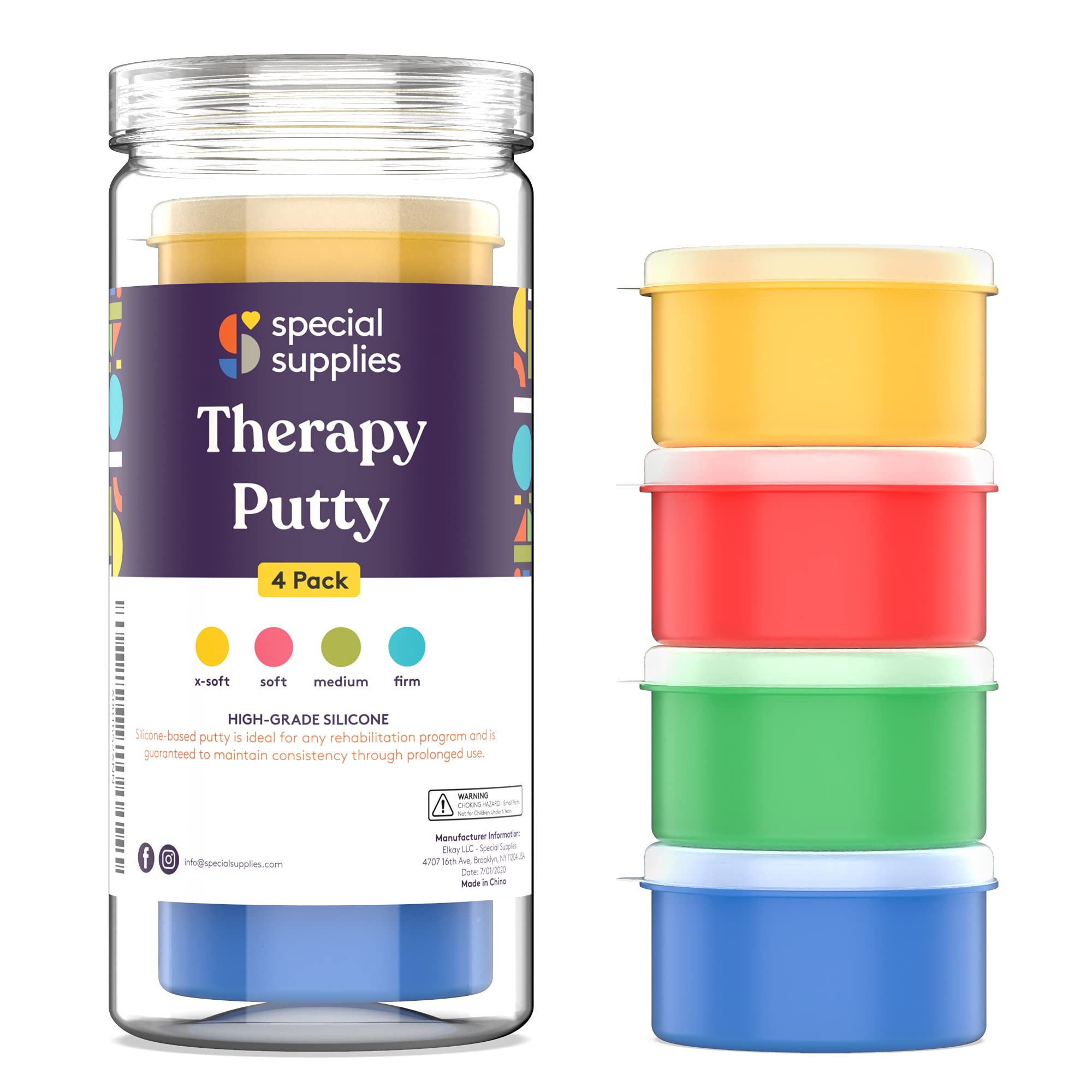 Foto 2 pulgar | Therapy Putty Special Supplies, Juego De 4 Ejercicios De Mano Resistivos - Venta Internacional.