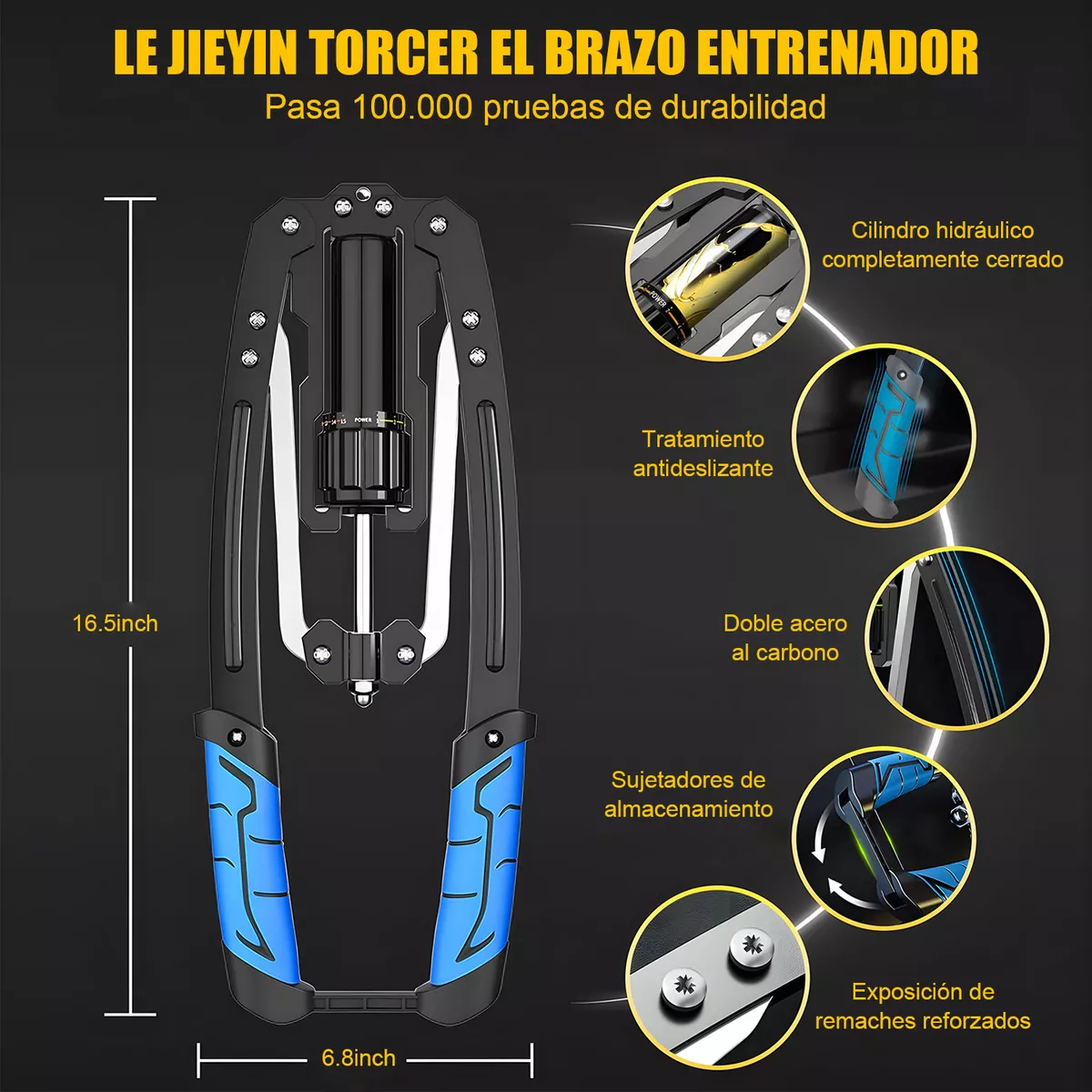 Foto 3 | Ejercitador De Brazo Ajustable De Potencia Hidráulica Eo Safe Imports Esi-15305 Multicolor