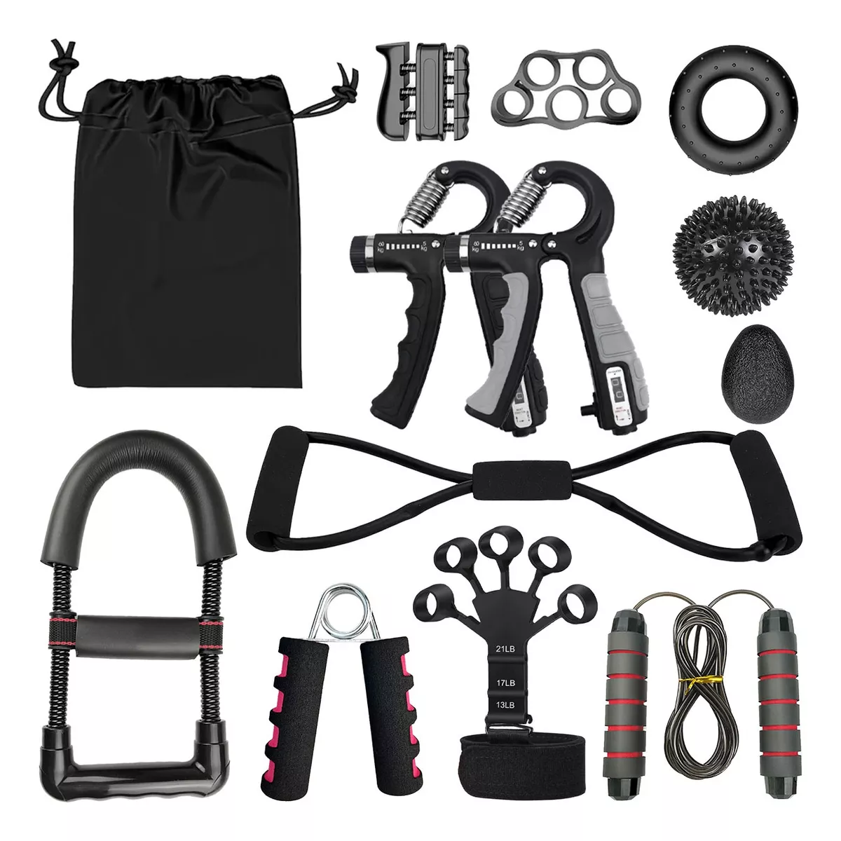 Foto 2 pulgar | Ejercitador De Dedo Kit Mano Fortalecedor De Agarre 12pcs Eo Safe Imports Esi-16515 Negro