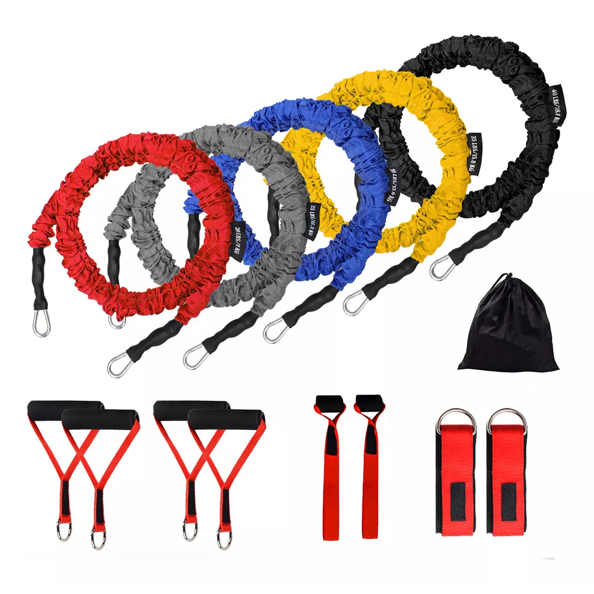 Kit De Banda De Resistencia Ligas Para Ejercicio 12pz Eo Safe Imports Esi-18395 Multicolor