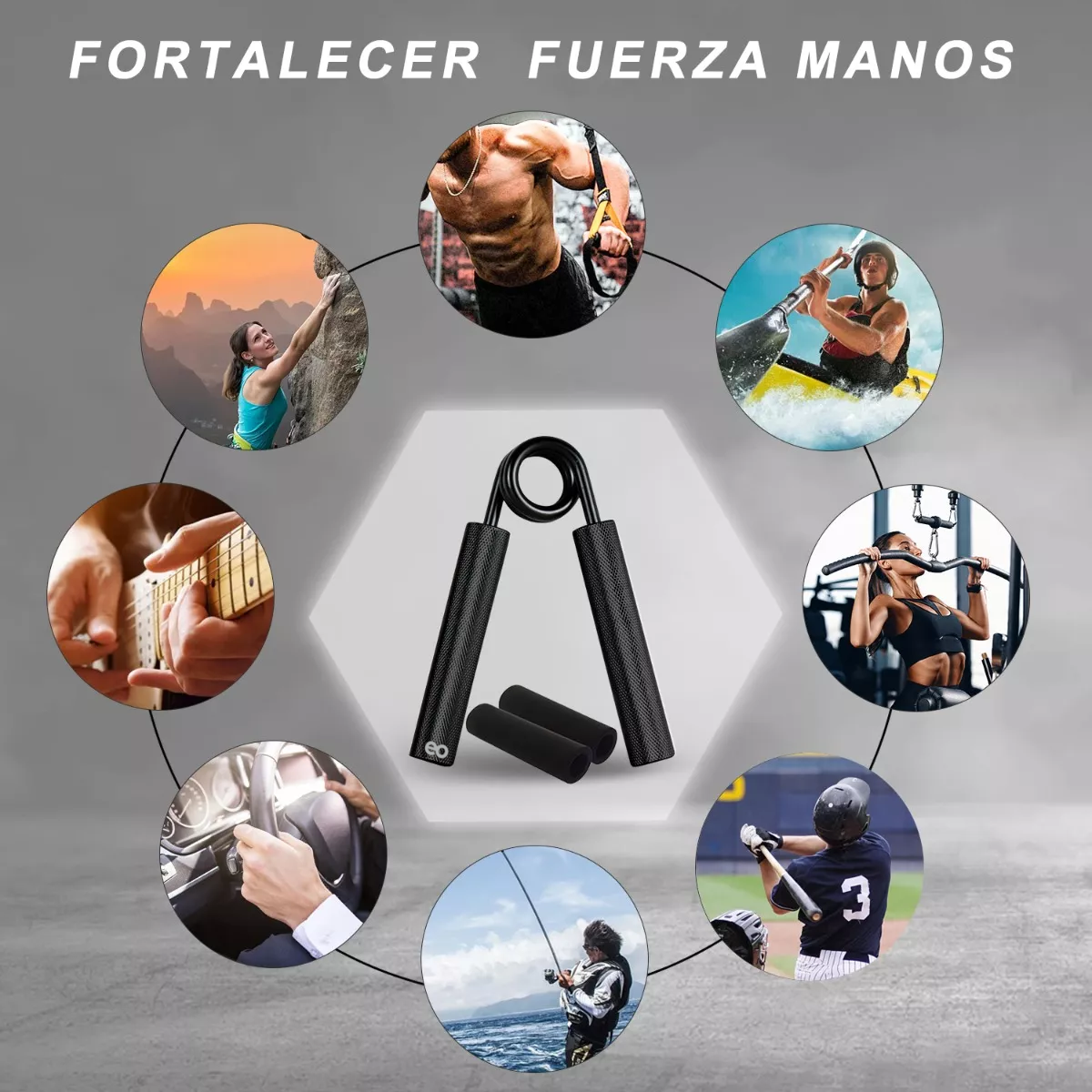 Foto 4 pulgar | Kit 3pc Ejercitador De Dedos Fortalecedor De Mano Eo Safe Imports Esi-11838-1 Negro