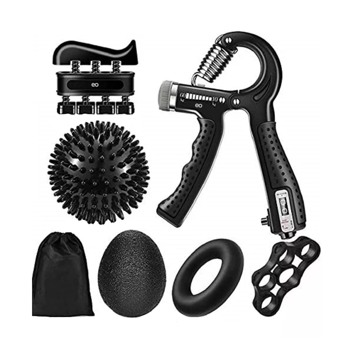 Fortalecedor De Agarre De Mano 6 En 1 Esi-6689-1 Negro $599