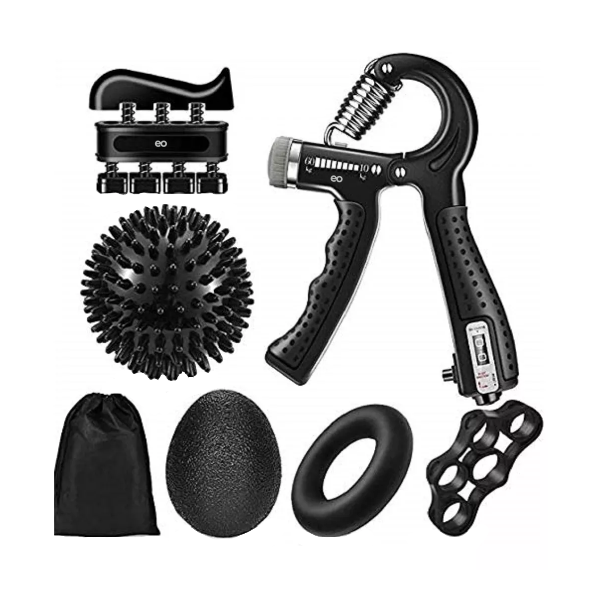 Fortalecedor De Agarre De Mano 6 En 1 Esi-6689-1 Negro