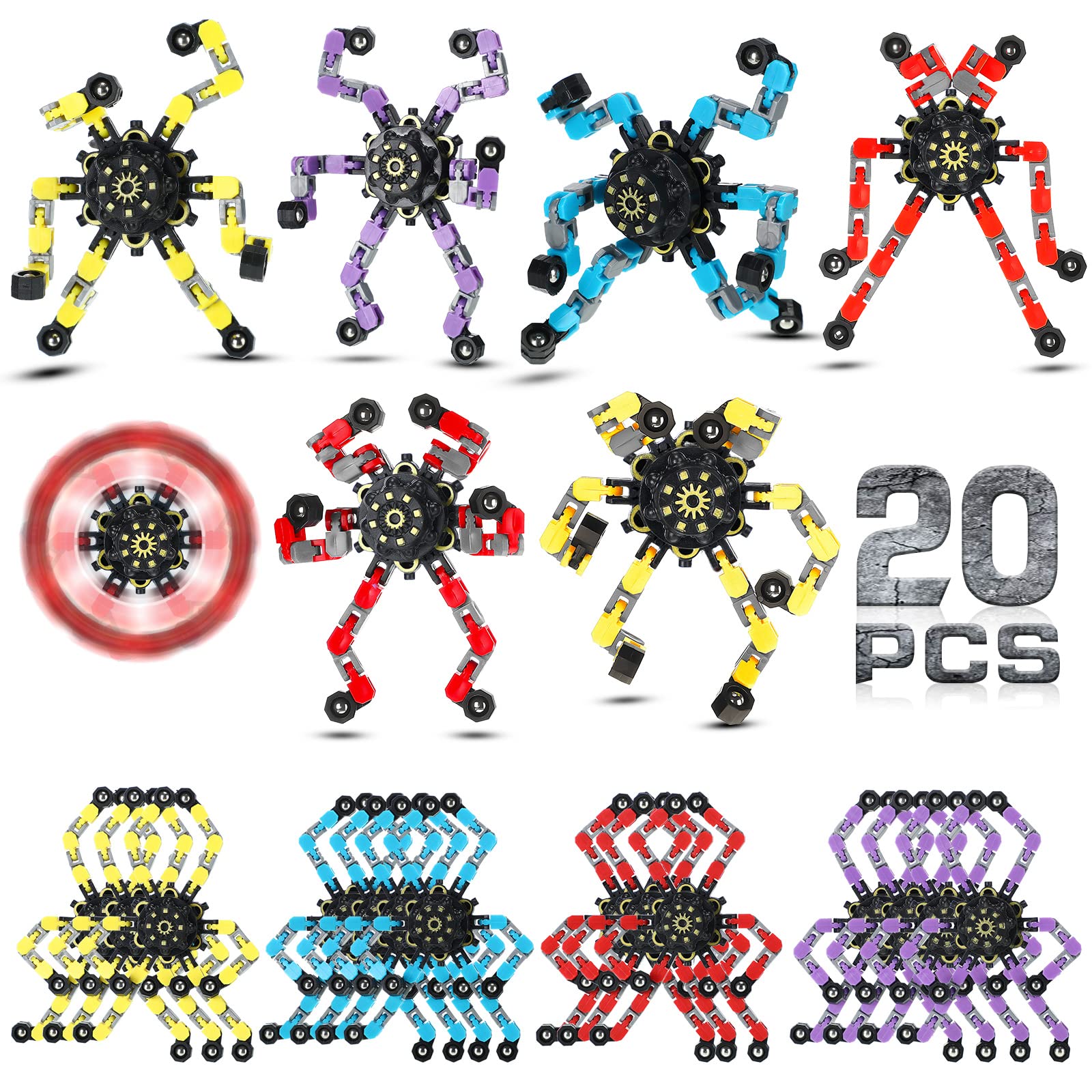 Foto 2 pulgar | Robot De Cadena Transformable Charniol Spinner Con La Punta De Los Dedos X20 - Venta Internacional.