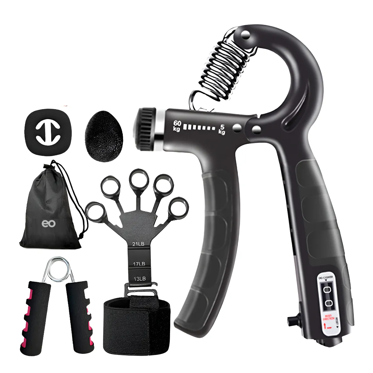 Entrenamiento De Agarre Mano Elastica Fortalecedor De Dedo Eo Safe Imports Esi-19950 Negro